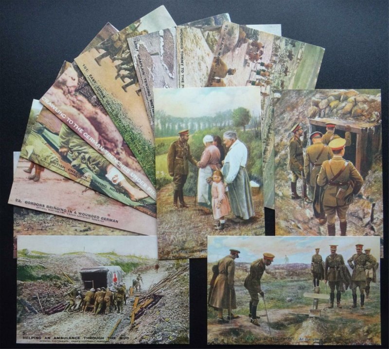 WW1 Collection of 12 DAILY MAIL OFFICIAL WAR PHOTO POSTCARD Repro Postcard 