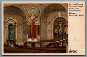 Postcard Annapolis MD c1930s United States Naval Academy Chapel Interior