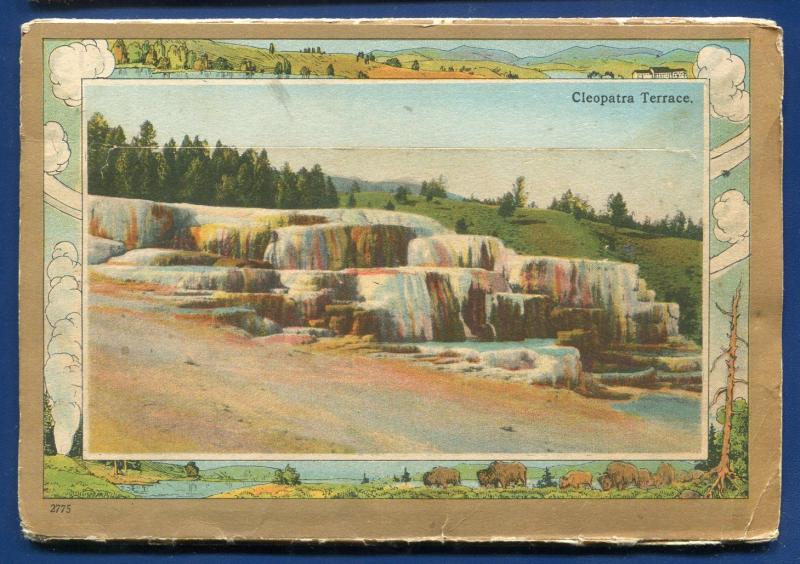 Yellowstone National Park Geyser Old Faithful Postcard Folder 1920s Series 2