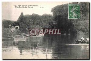 Old Postcard The Banks of the Marne Part raft