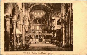 Vtg 1907-1915 Postcard Venizia Venice - Basilica di S. Marco Interno Rosen Pub.