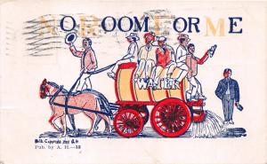 WATER WAGON~NO ROOM FOR ME~ALCOHOL ABSTINTION COMIC POSTCARD 1906