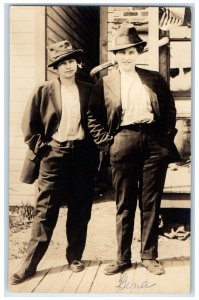 c1910's Crossdressing Women in Drag Men's Clothing Suits RPPC Photo Postcard