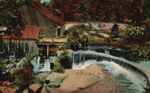 Providence Rhode Island, Hunt's Mill Scenic View Flowing Waters Vintage Postcard