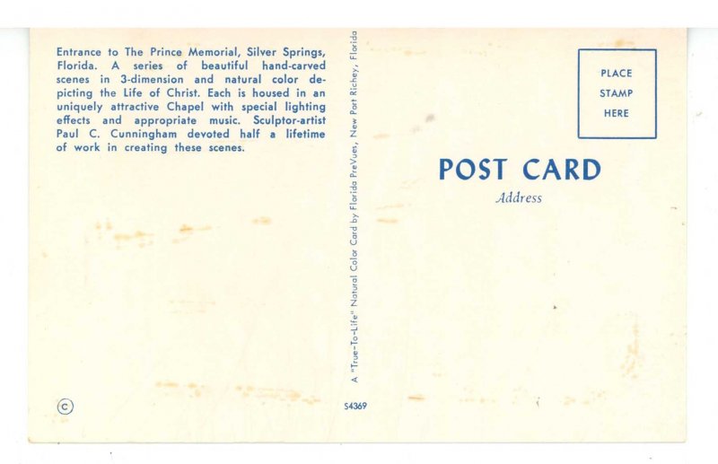 FL - Silver Springs, Prince of Peace Memorial. Entrance