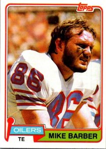 1981 Topps Football Card Mike Barber Houston Oilers sk10342