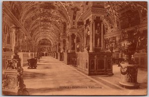 Roma Biblioteca Vaticana Vatican City Apostolic Library Interior View Postcard