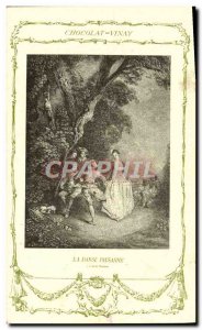 Postcard Old Advertisement Fancy Chocolate Vivay The peasant dance Watteau