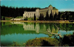 Canadian Rockies Chateau Lake Louise Alpine Double Color Postcard Vintage UNP 