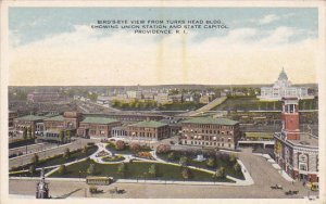 Rhode Island Providence Union Station and State Capitol From Turks Head Building