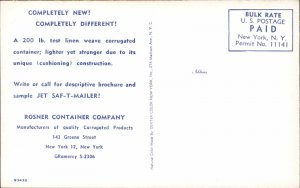 New York City NYC Rosner Container Co U.S. Parcel Post Packaging Ad PC