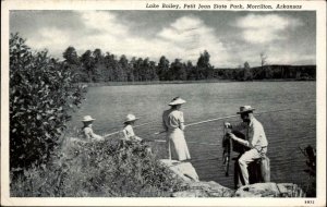 Morrilton Arkansas AR Petit Jean State Park Fishing Vintage Postcard