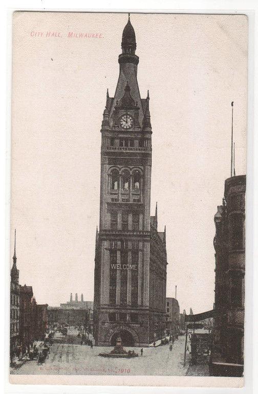 City Hall Milwaukee Wisconsin 1910c postcard