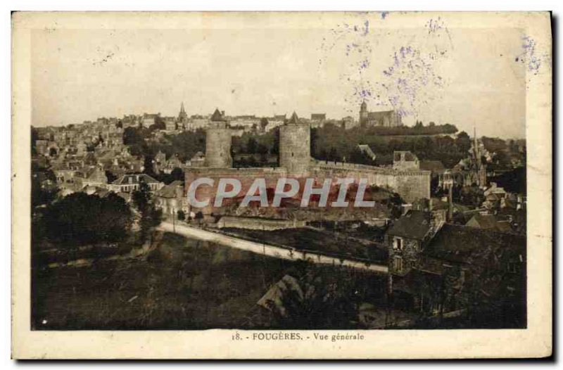 Old Postcard Fougeres General view