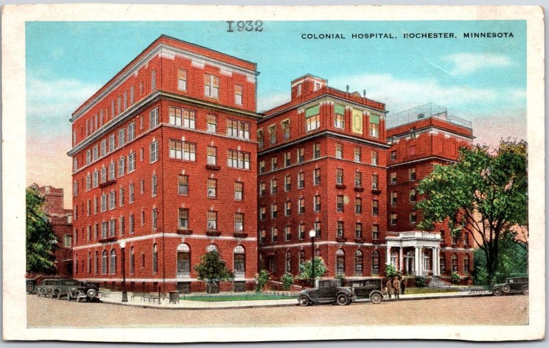 Colonial Hospital Rochester Minnesota MN Medical Facility Roadway View Postcard