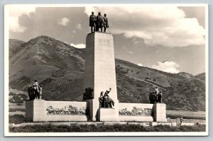 RPPC  Salt Lake City  Utah  Brigham Young Mormon Monument  Photo Postcard  c1930