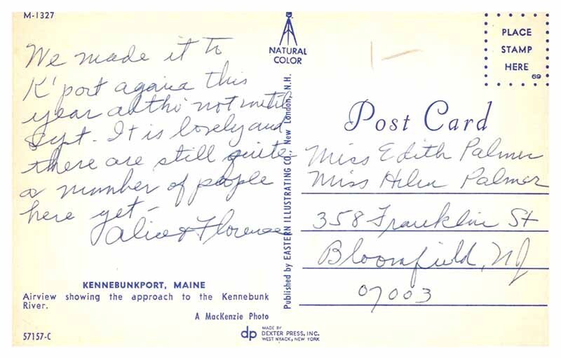 Postcard AERIAL VIEW SCENE Kennebunkport Maine ME AQ4759