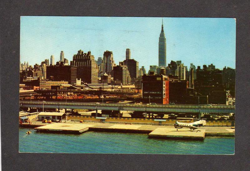 NY West 30th St Heliport Helicopter Airplane Planes New York City NYC Postcard