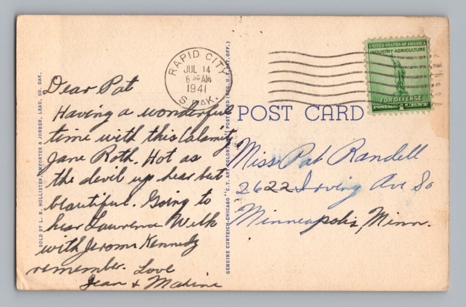 Chicago Postcards GREETINGS FROM SOUTH DAKOTA Vintage Reprint