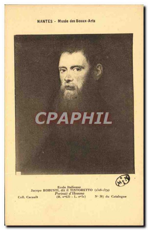 Postcard Old Nantes Musee Des Beaux Arts Jacopo Robusti Tintoretto Portrait o...