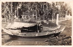 D37/ China Chine Foreign RPPC Postcard c1940s Boat with Eye Sampan