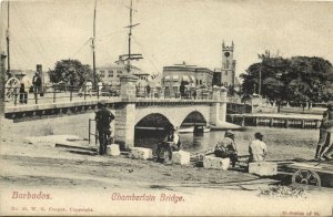 barbados, BRIDGETOWN, Chamberlain Bridge (1910s) Postcard