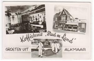 Koffiehuis Coffee House Stad en Land Alkmaar Netherlands RPPC postcard