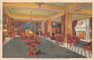Chicago Illinois 1930s Postcard Morrison Hotel Lounge