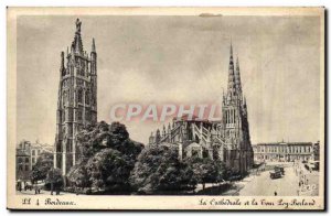 Bordeaux Old Postcard The Cathedral and the Tower Ley Berland