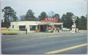 Folkston, GA., 3 Way Restaurant - Nash Rambler Station Wagon in lot - 1960