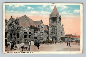 Syracuse NY-New York, Railway Station, Vintage c1918 Postcard