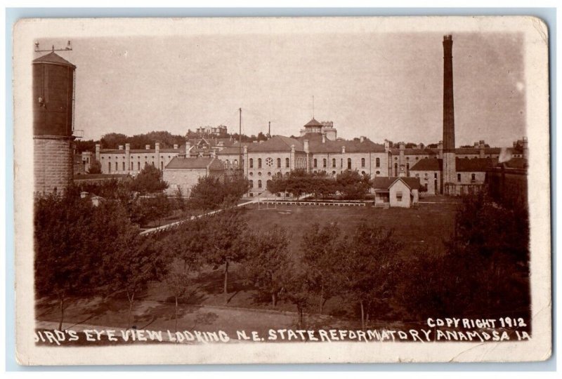1915 Birds Eye View State Reformatory Anamosa Iowa IA RPPC Posted Postcard 