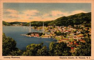 St Thomas Charlotte Amalie Looking Westward 1949