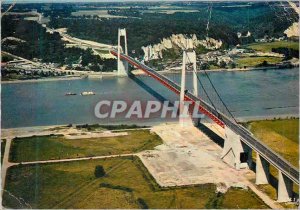Modern Postcard The Bridge of Tancarville (Seine Maritime) 1410 meters total ...
