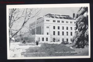 QUINCY CALIVORNIA DOWNTOWN COURT HOUSE WINTER SNOW REAL PHOTO POSTCARD