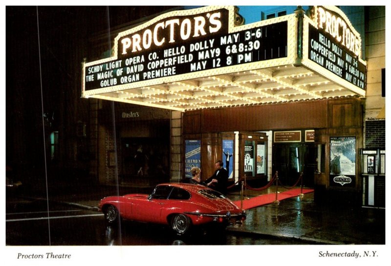 New York  Schenectady , Proctors Theatre , parked Jaguar