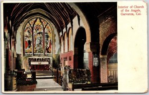 Garvanza CA-California, Interior of Church of The Angels, Catholic, Postcard