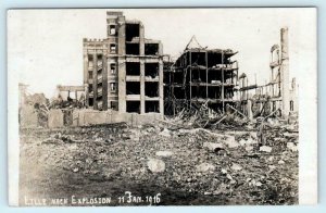 RPPC  LILLE, FRANCE Damage after Explosion 1916 AMMUNITION DEPOT  Postcard