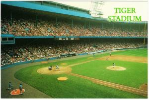 Detroit Tiger Stadium Baseball Game 1990s Postcard #1