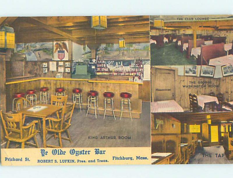 Unused Linen YE OLDE OYSTER BAR RESTAURANT Fitchburg Massachusetts MA M9422