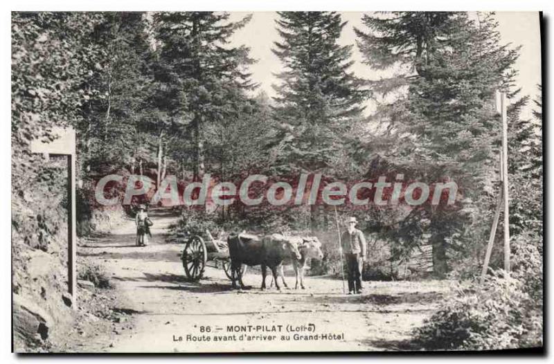 Old Postcard Mont Pilat Road before arriving at Grand Hotel