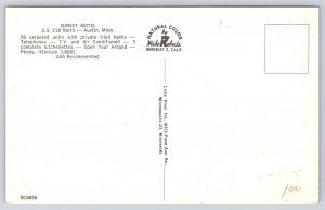 Roadside~Sunset Motel Austin Minnesota~Vintage Postcard