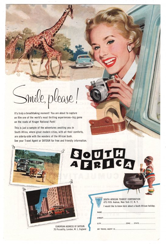 South Africa Vacation - 1960's Vintage Ad (South African Tourist Corp)