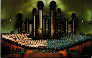 VINTAGE POSTCARD CHOIR AND ORGAN MORMON TEMPLE SALT LAKE CITY UTAH