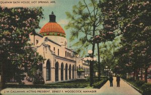 Vintage Postcard Quapaw Bath House Hot Springs Arkansas AR J. M. Callahan Pres.