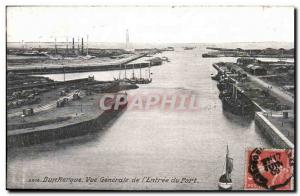 Dunkirk - Vue Generale L & # 39Entree Port - Old Postcard