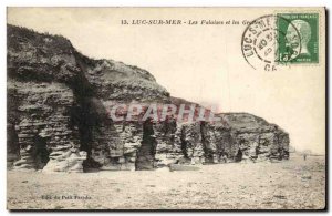 Old Postcard Luc Sur Mer Cliffs and caves