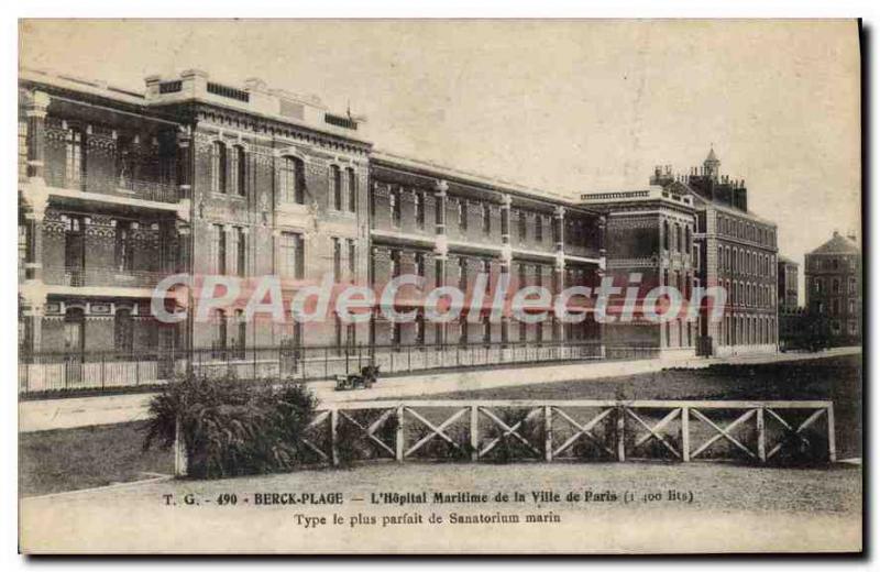 Postcard Old Beach Berck Maritime Hospital of the City of Paris most perfect ...