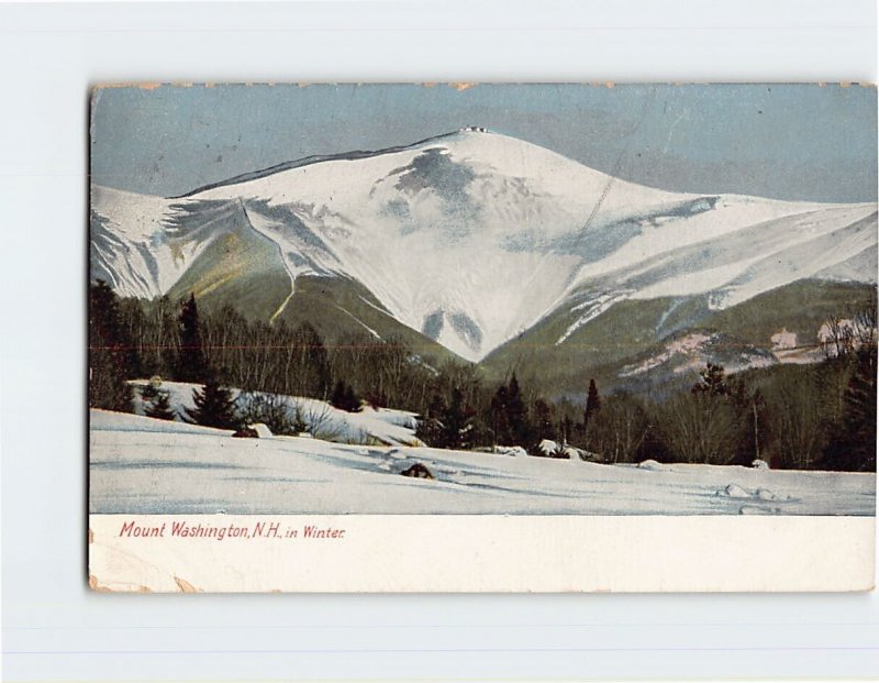 Postcard Mount Washington New Hampshire in Winter USA