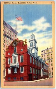 Postcard - Old State House - Boston, Massachusetts
